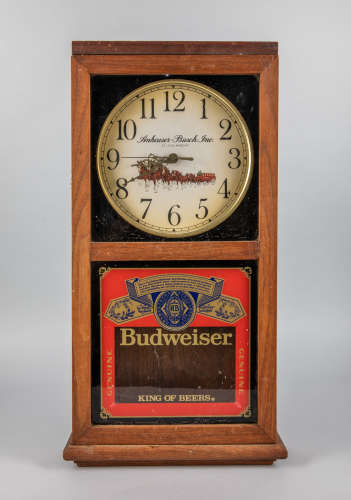 American Old Anheuser-Busch Wood Clock