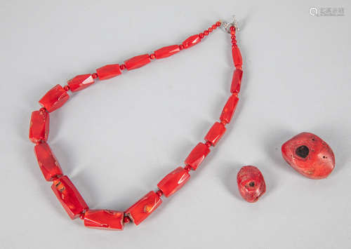 Group of Coral Like Beads Necklace