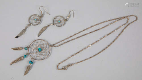 Dream Catcher Turquoise Jewelry Set