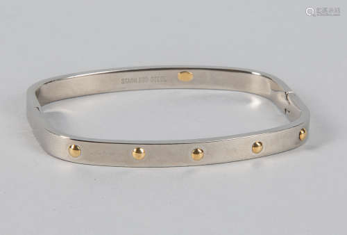 Designed Stainless Steel & 18k Y/G Bracelet