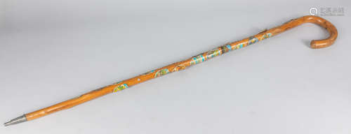 Collectible Rattan Cane with Medal