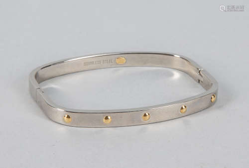 Designed Stainless Steel & 18k Y/G Bracelet