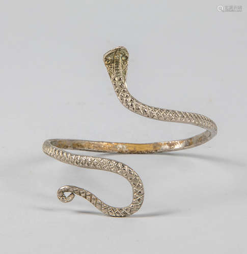 Designed Pewter Snake Bracelet