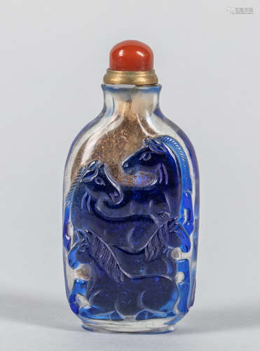 Chinese Overlay Glass Snuff Bottle