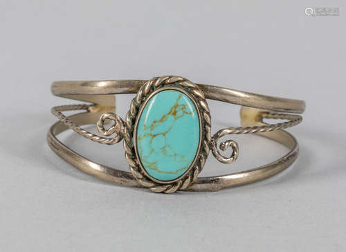 Designed Silver & Turquoise Cuff