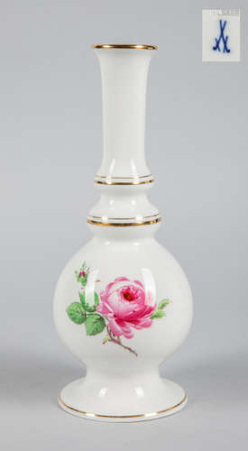 Enameled Meissen Gold Porcelain Vase