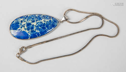 Lapis Like Pendant with Chain