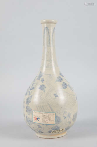 Vietnamese Hoi An Blue & White Porcelain Vase