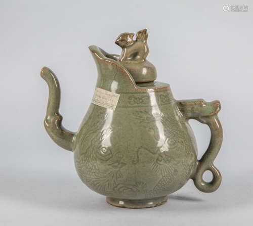 Korean Joseon Celadon Glazed Porcelain Pot