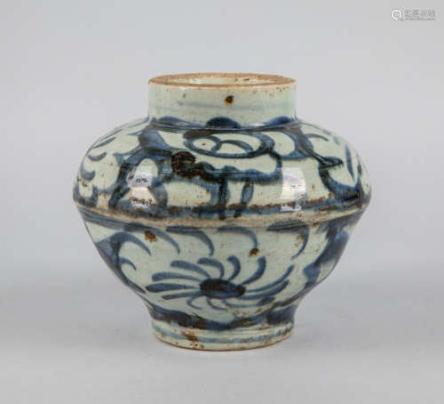 Korean Joseon Blue & White Porcelain Jar