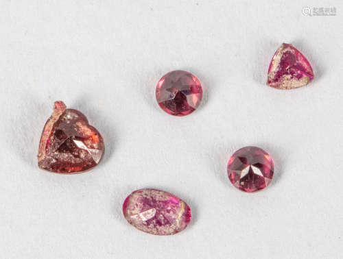 Group of Clear Ruby Like Gem Stone Ornament