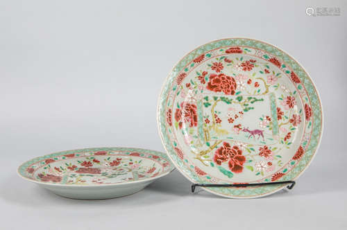 Pairs of Chinese Old Famille Rose Porcelain Plates