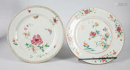 Set Chinese Old Famille Rose Porcelain Plates