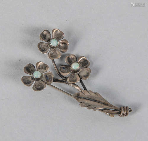 HSR Designer Sterling Silver Opal Brooch