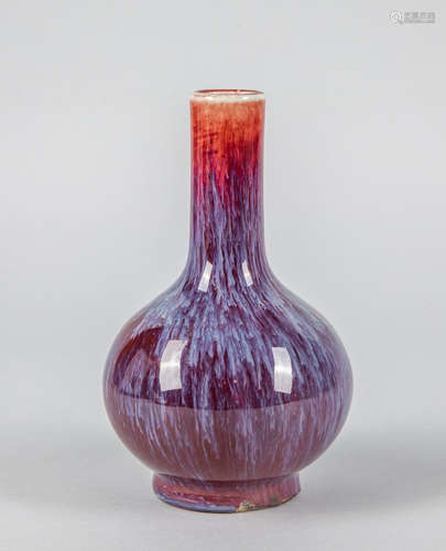 Chinese Flambe Glazed Porcelain Vase