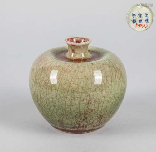 Chinese Flambe Glazed Porcelain Pot