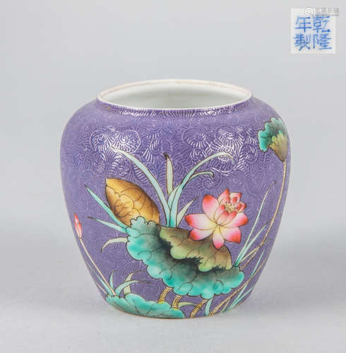 Chinese Enameled Porcelain Water Jar