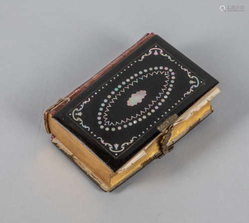1863 Antique Lacquer inlaid Pearl Book