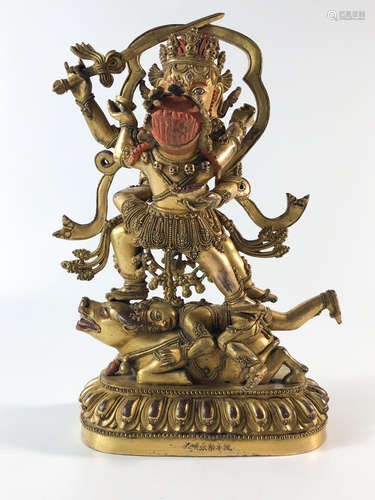 Chinese Gilt Bronze Figure Of Cakrasamvara