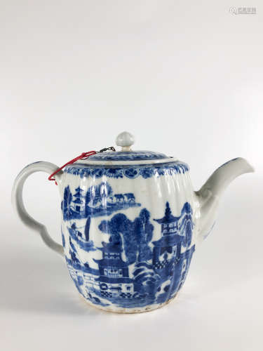 Chinese Blue White Porcelain Tea Pot