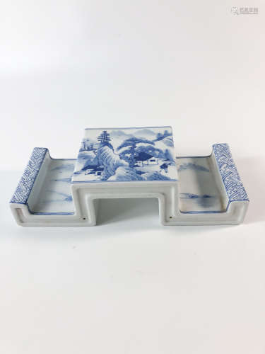 Chinese Blue White Porcelain Ink Stand