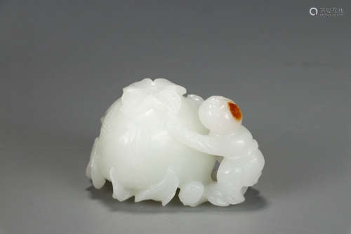 Chinese White Jade Carved Boys