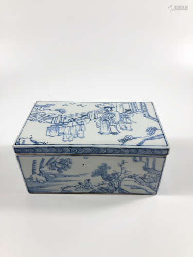 Chinese Blue White Porcelain Cover Box