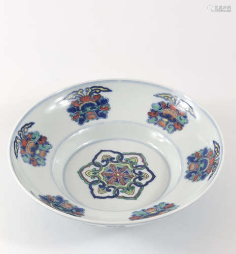 Chinese Blue White Iron Red Porcelain Bowl
