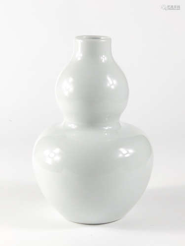 Chinese White Glazed Porcelain Gourd Vase