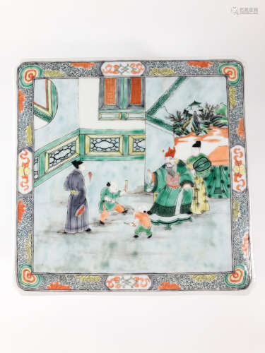Chinese Famille Rose Square Porcelain Tea Table