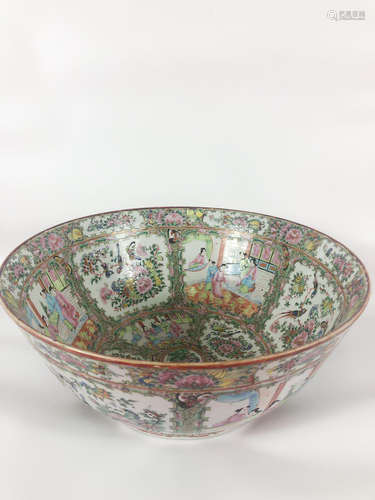 Chinese Large Canton Enamel Porcelain Bowl