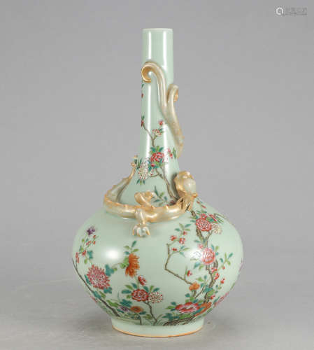 Chinese Pale Celadon Glazed Porcelain Vase