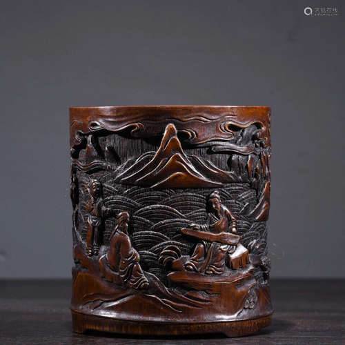 Chinese Bamboo Carved Brush Pot