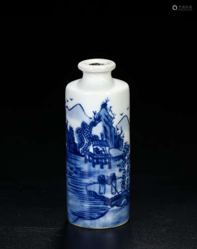 Chinese Blue White Porcelain Snuff Bottle