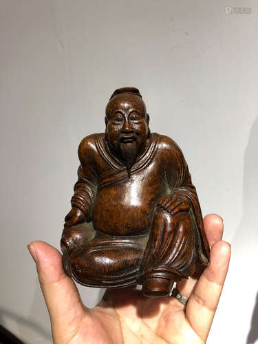 Chinese Bamboo Carved Scholar