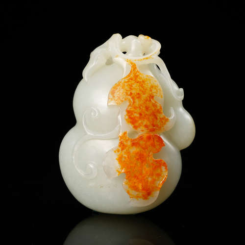 Chinese White Jade Gourd Pendant