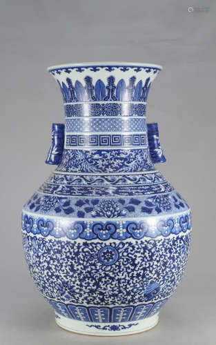 Chinese Blue White Zun Porcelain Vase