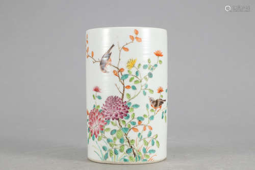 Chinese Famille Rose Porcelain Brush Pot