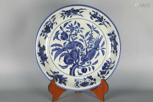 Chinese Blue White Porcelain Charger