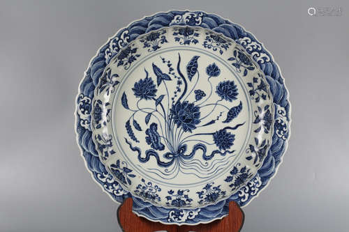 Chinese Blue White Porcelain Charger