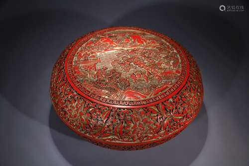 Chinese Cinnabar Lacquer Cover Box