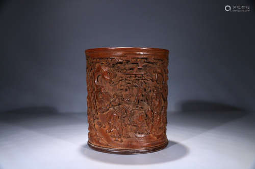 Chinese Bamboo Carved Brush Pot