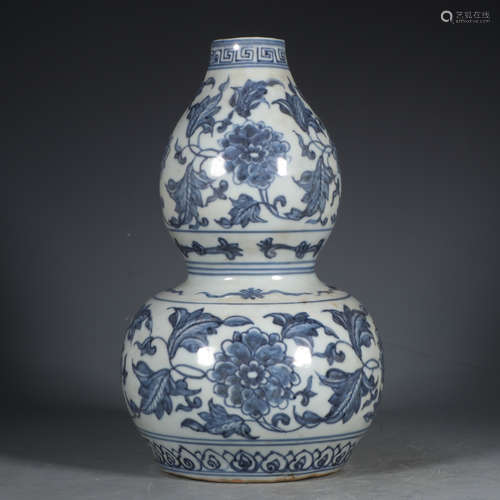 Chinese Blue White Porcelain Gourd Vase