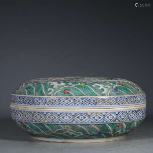 Chinese Doucai Porcelain Cover Bowl, Marked