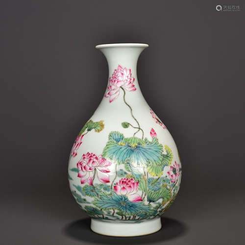 Chinese Famille Rose Yuhuchun Porcelain Vase