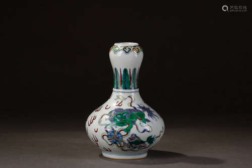 Chinese Doucai Foolion Porcelain Vase