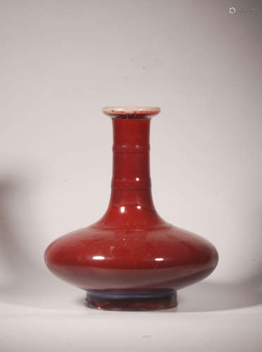 Chinese Flambee Glazed Porcelain Vase, Marked