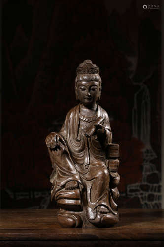 Chinese Bamboo Carved Guanyin