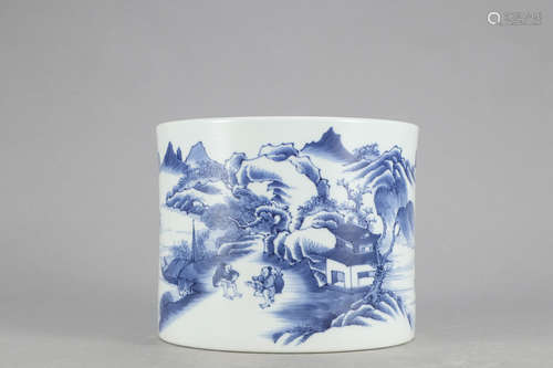 Chinese Blue White Porcelain Brush Pot