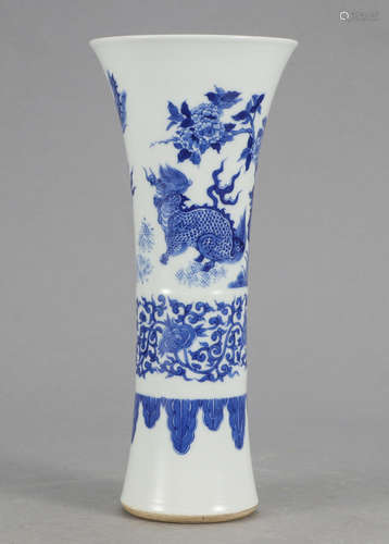 Chinese Blue White Gu Porcelain Vase